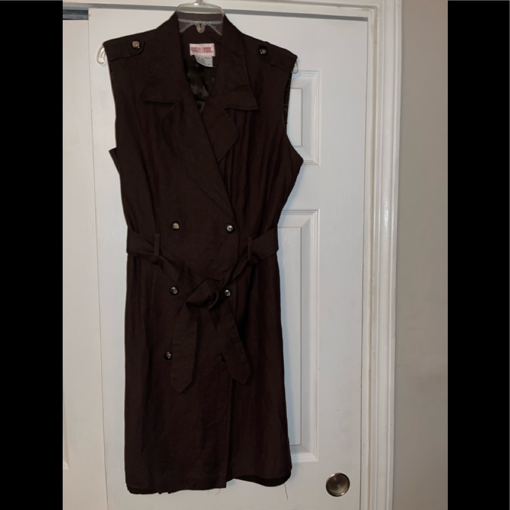 “Need to redo” Maggy London, Brown Double-Breasted Dress, Size 14 - Picture 1 of 4